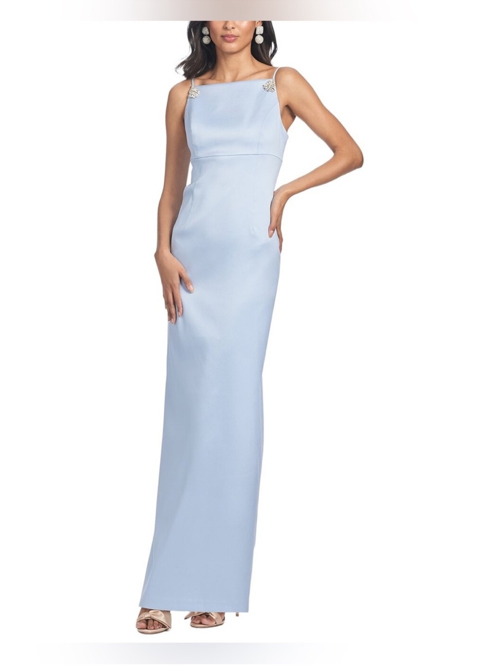 Sachin & Babi Pryce Crystal Strap Mikado Gown Size 12